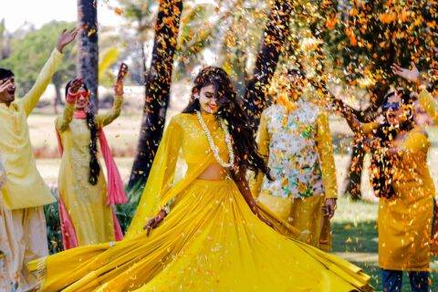 Haldi outfits for Bride