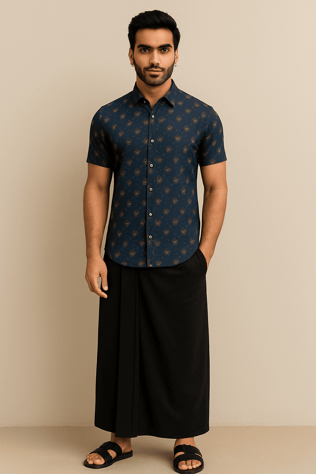 Elegant Dhoti and Shirt Combination for a Modern Ethnic Look