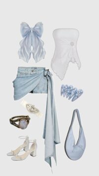 style draped denim skirt with bow top
