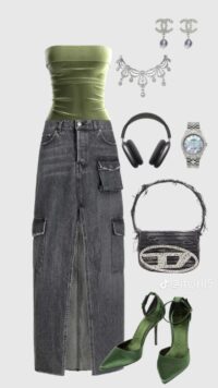 style A-line skirt with tube top
