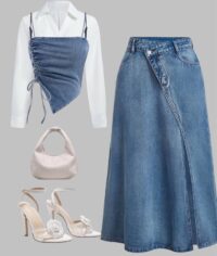 style a-line skirt with shirt