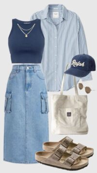 style a-line skirt with tank top