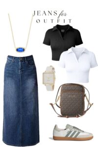 style a-line skirt with collear nek tshirt