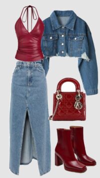 style a-line skirt with jacket