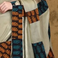 Patchwork border saree