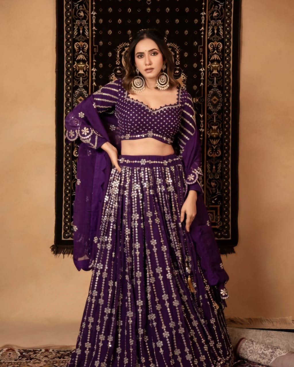 lehnega cholis with mirror work , trending navratri outfits, pepandpanache