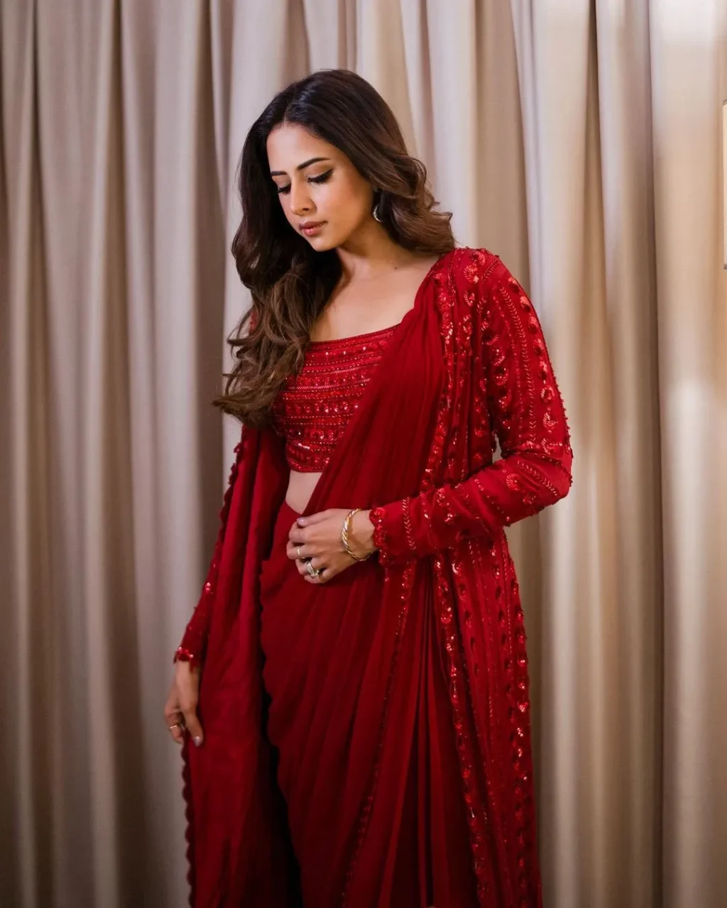 Georgette saree for Sangeet + Pepandpanache