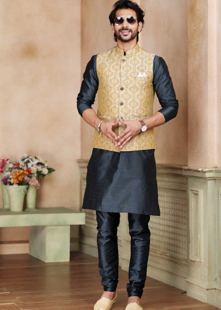 kurta pyjama with nehru kacket, trending navratri outfits, pepandpanache