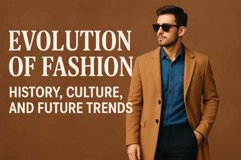 Blog banner for The Evolution of Fashion featuring men’s fashion styles from classic suits to modern streetwear.