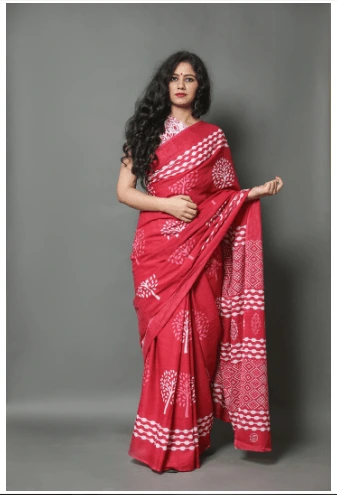Jaipuri printed cotton mulmul saree...Pure Cotton mulmul Saree: Elegant and comfort in every drape