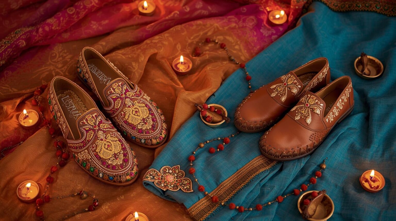 Statement accessories for Diwali men’s outfits including watches, embroidered stoles, pocket squares, and minimal jewelry