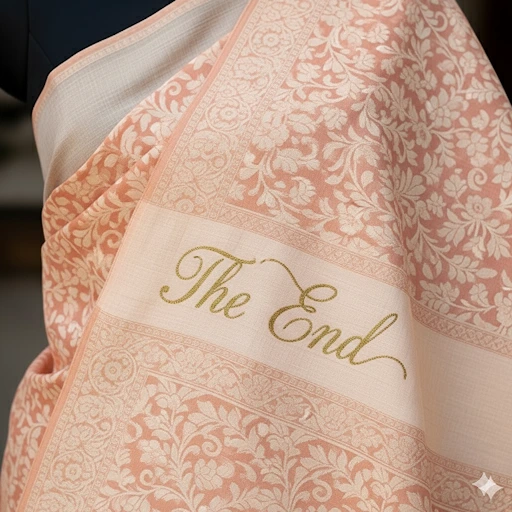 The End..Pure Mulmul Cotton Saree.. Elegant and Comfort in Every Drape