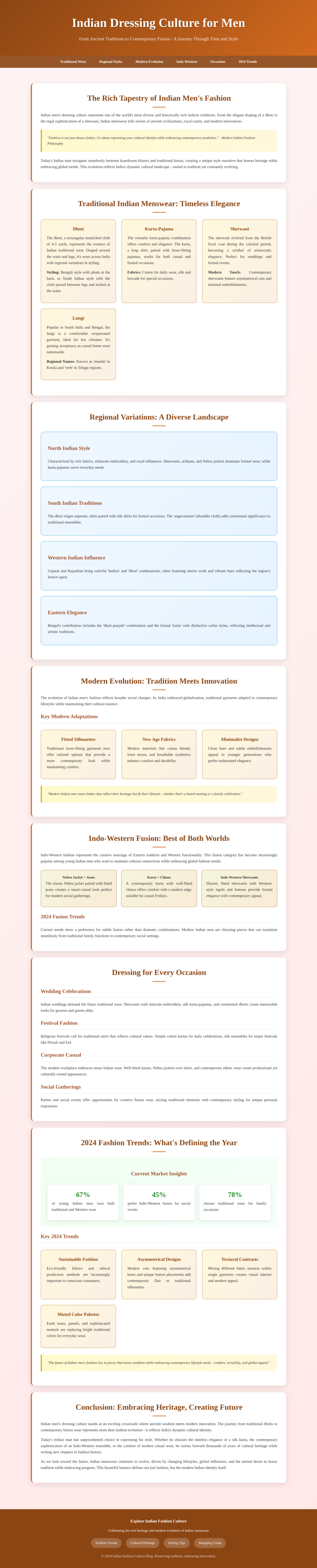 Indian Dressing Culture for Men – Visual Fashion Guide