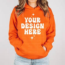 orange color hoodie -winter wear for women