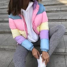 pastel puffer - winter wear for women