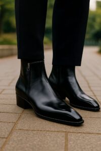 fit check of Chelsea boots