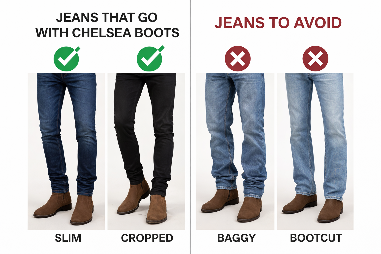 Jeans that pair well with Chelsea boots