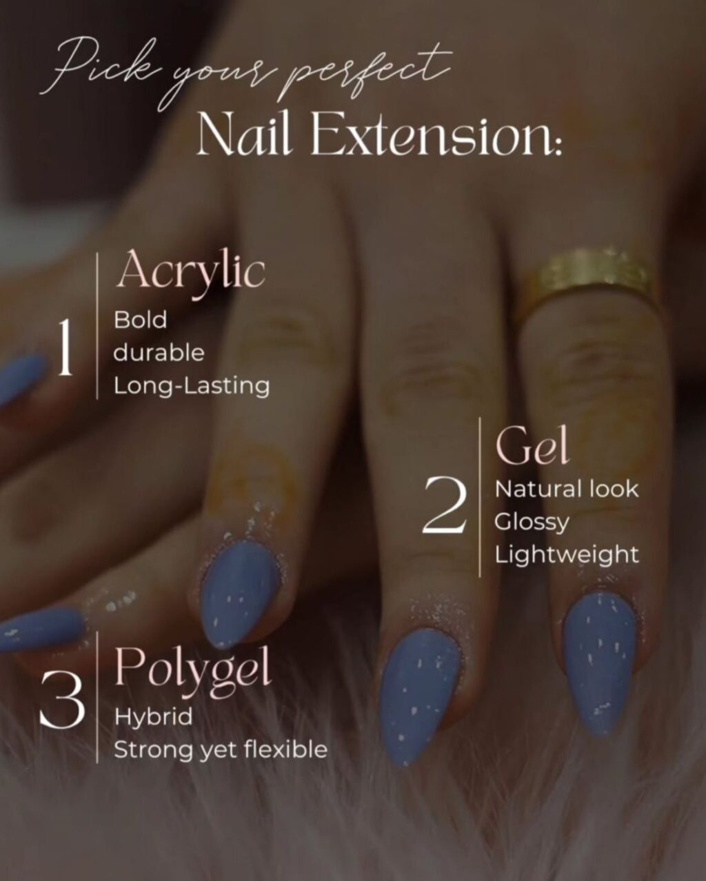 for instance, types of nail extensions