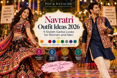 Navratri outfit ideas 2026 with stylish garba looks for women and men in festive ethnic wear