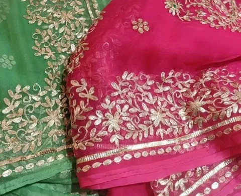 Georgette saree Georgette saree material + Types of saree material + Pepandpanache