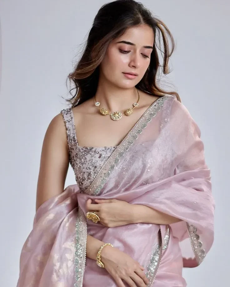 Organza saree Organza saree for day weddings + Pepandpanache