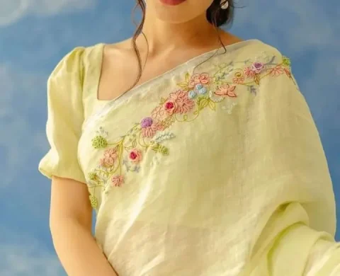 Linen saree Linen saree material + Tpes of saree material + Pepandpanache