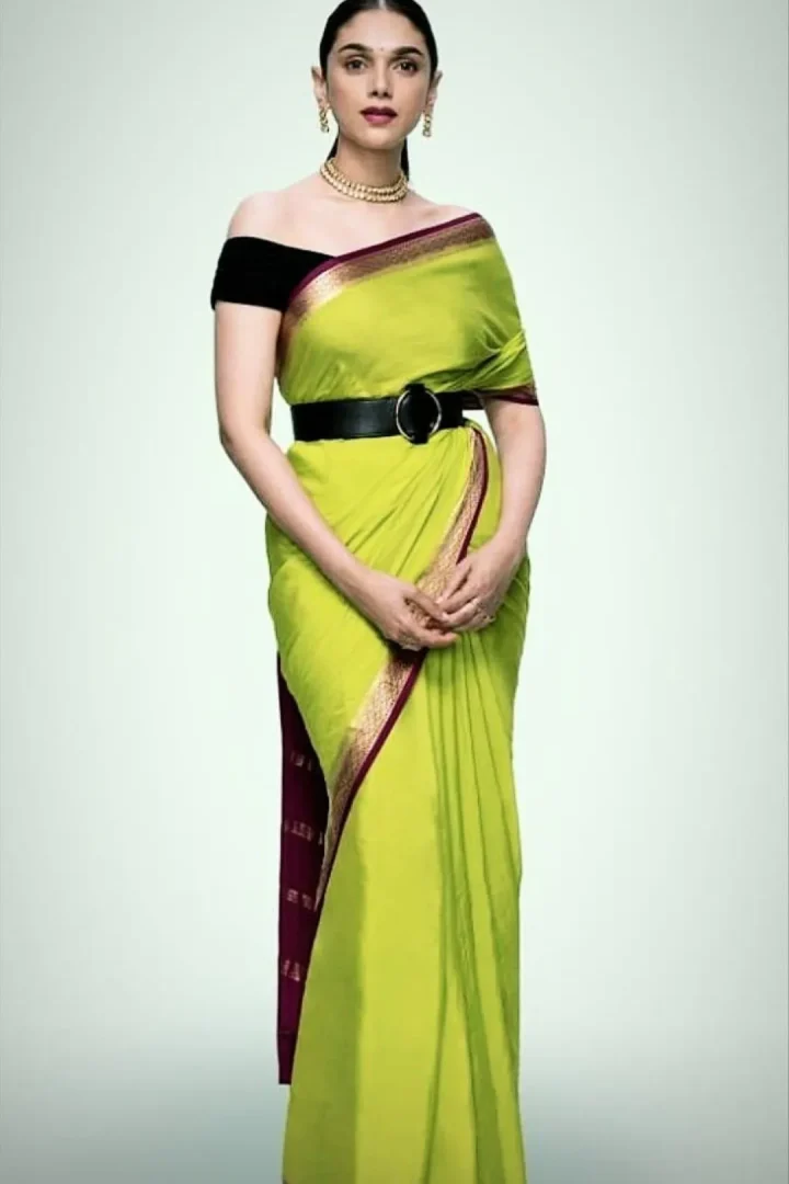 Belted drape saree idea + Pepandpanache