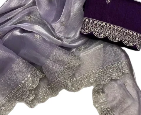 Tissue saree Tissue saree material + Types of saree material + Pepandpanache